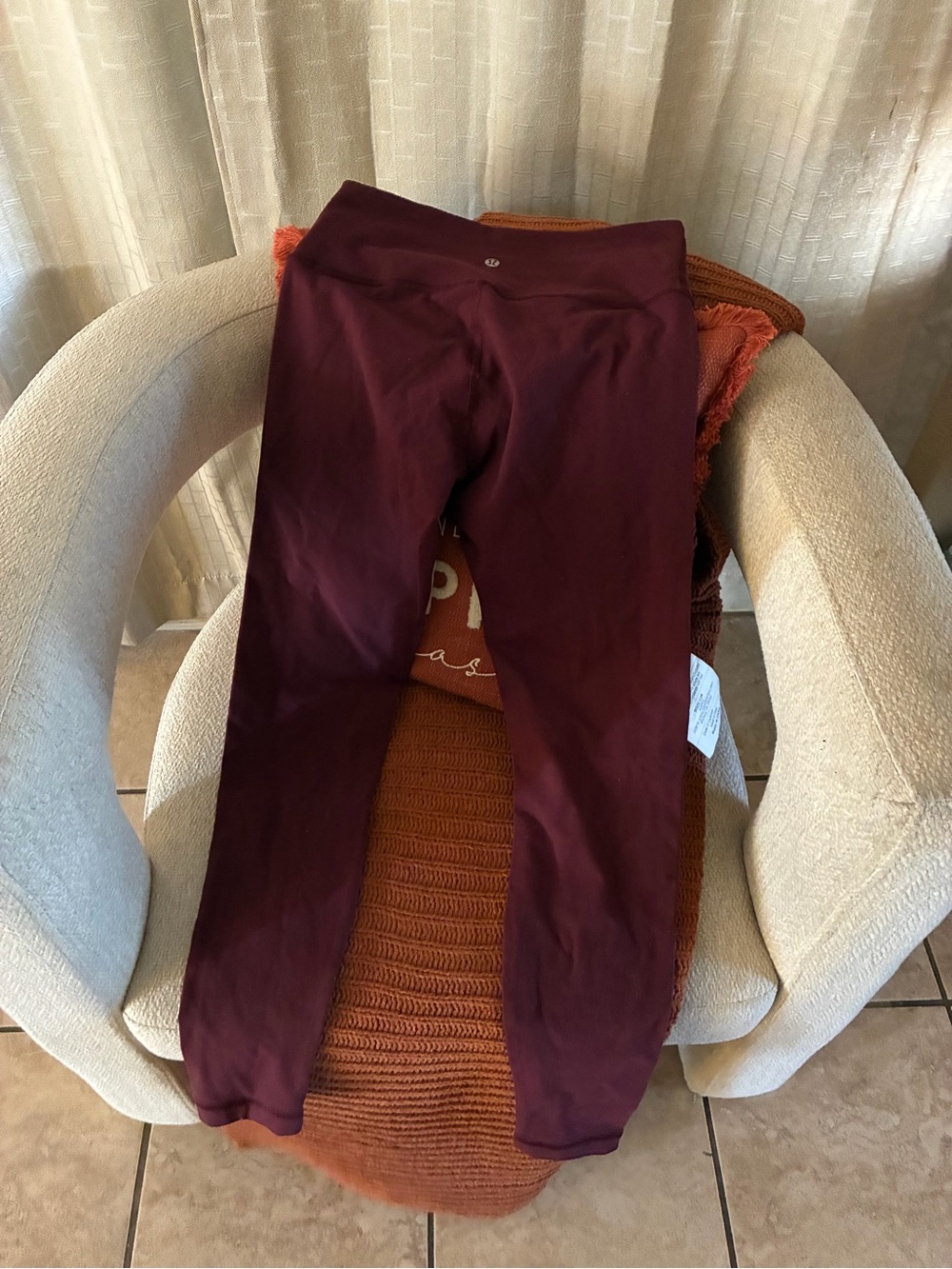 Women Burgundy Active Leggings